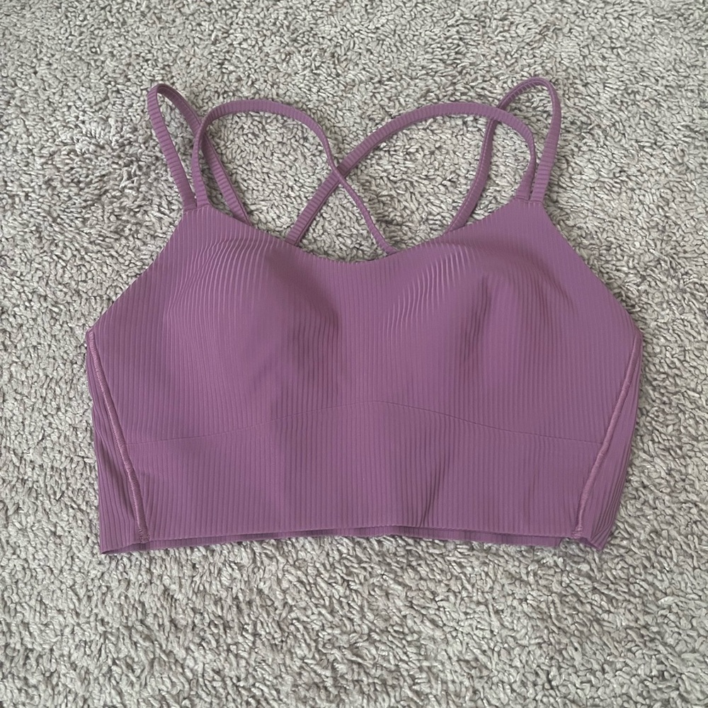 lululemon athletica Mauve Ribbed Strappy Sports Bra